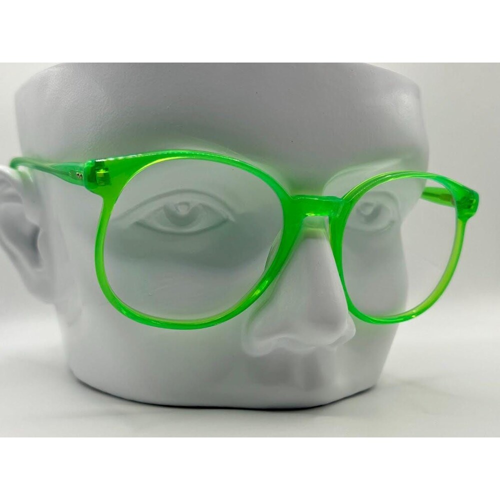 NEW Vintage Eyeglasses | Non RX | Preppy 90s Style Clear Lens | Neon Green #648 - Picture 1 of 8